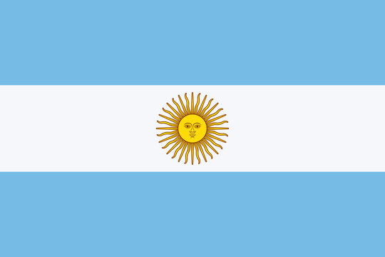 Argentinian flag with sun isolated element
