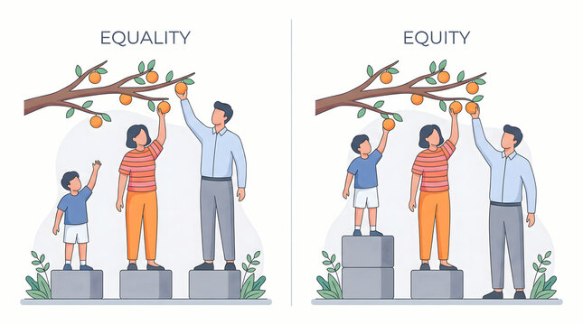 equality vs equity concept illustration