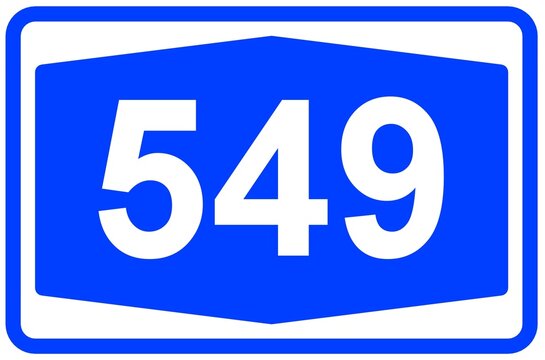 Illustration eines Autobahnschildes der Autobahn 549 in Deutschland	