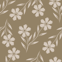 Vintage seamless floral pattern. Liberty style background of small mauve and lilac flowers. Small flowers scattered over a white background. Stock vector for printing on surfaces. Realistic flowers.  © YULIA