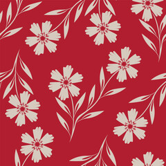 Vintage seamless floral pattern. Liberty style background of small mauve and lilac flowers. Small flowers scattered over a white background. Stock vector for printing on surfaces. Realistic flowers.  © YULIA