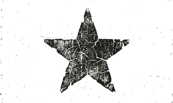 Star symbol exhibits a heavily cracked texture on a white background.