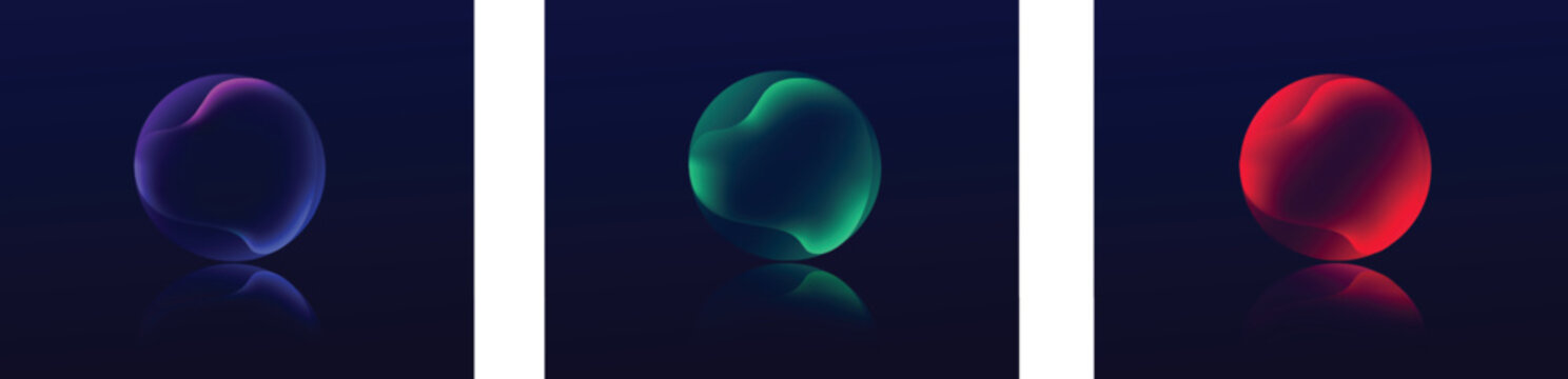 Glowing Neon Rings in Dark Space Abstract Light Effect Background