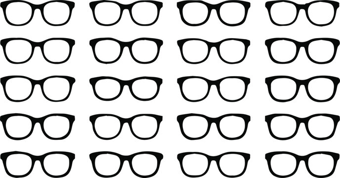 glasses pattern grid of rectangular frames repeated silhouette