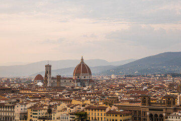 Fototapeta premium Panoramic view of Florence with Florence Cathedral in Tuscany, Italy