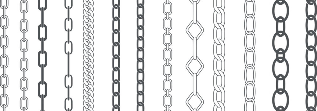 Collection of Vertical Chain Links and Textures illustration vector