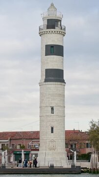 Murano Lighthouse Seen from the Sea in Venice Lagoon Italy