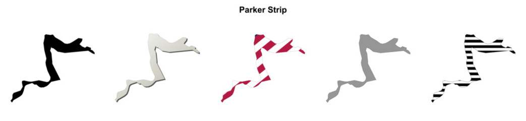 Obraz premium Parker Strip (Arizona) blank outline map