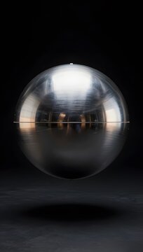 UAP Orb Chrome Black Aerial Phenomenon Concept Illustration