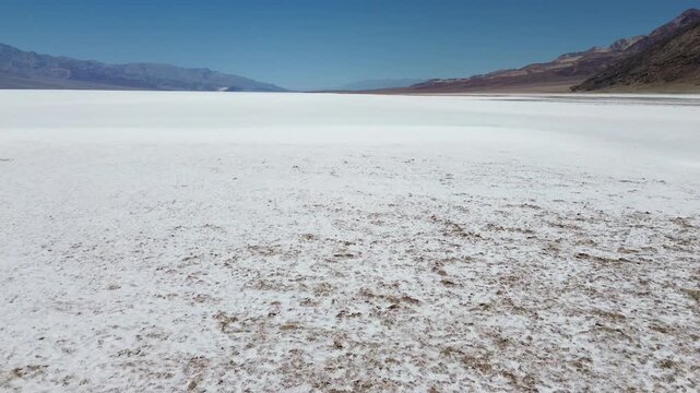 White landscape with Badwater - Death Calley National Park, California