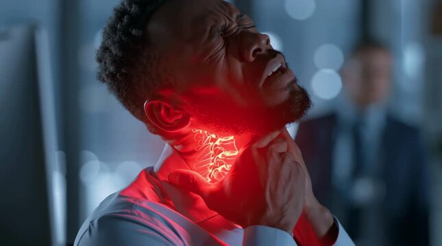 Neck Muscle Tension From Desk Work 3D Medical Animation