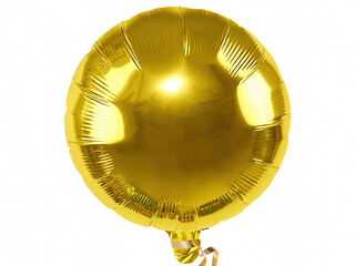 Golden Shiny Round Foil Balloon with Ribbon © Khalilur