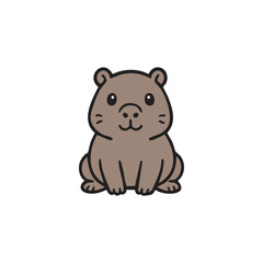 Obraz premium vector illustration of cute capybara