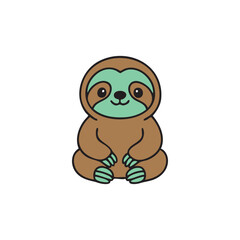 Obraz premium cute sloth animal vector illustration