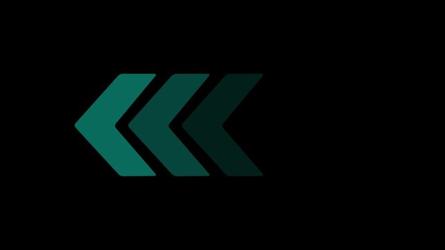 Cyan swipe up pointing solid arrow icon. Up direction animated arrow on black background