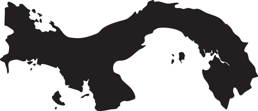 Vector silhouette map of Panama a minimalist black outline for geography travel and educational content isolated on a clean white background