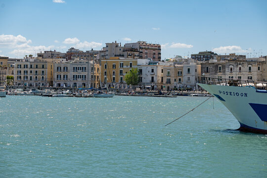 view to downtown and port Trani in Apulia