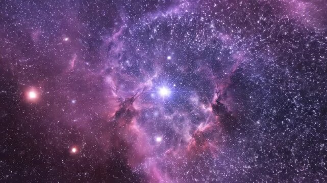 Mesmerizing cosmic expansion: journey through a glowing nebula