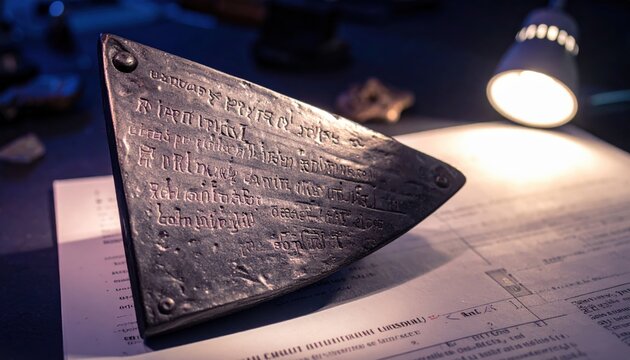 Ancient Lead Curse Tablet with Faint Latin Inscriptions and Piercing Holes