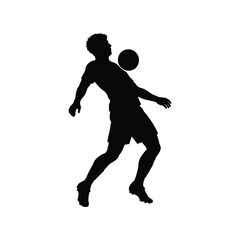 Obraz premium Chest control football pose silhouette icon