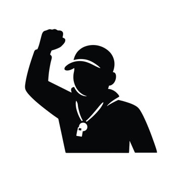 Coach fist pump silhouette victory icon