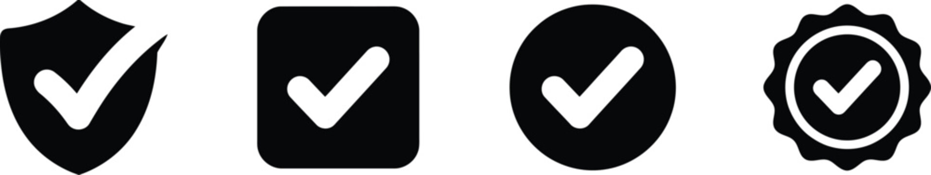Check mark icons for approval and validation