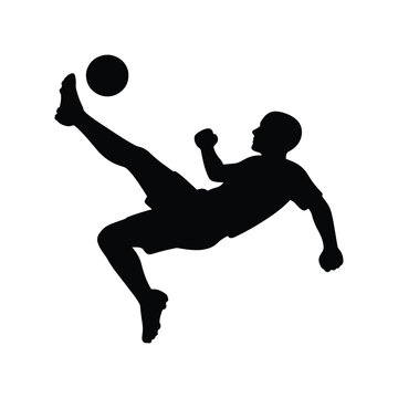 Volley kick silhouette football shooting icon