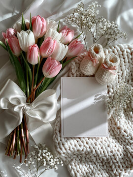 Soft elegance marks the arrival of a sweet baby girl announcement