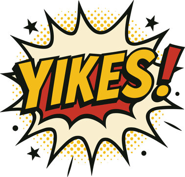 Yikes! Comic Reaction Vector Illustration with Shocked Expression