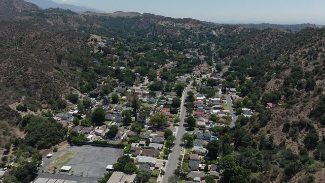 Suburbs Glendale California Drone Aerial View