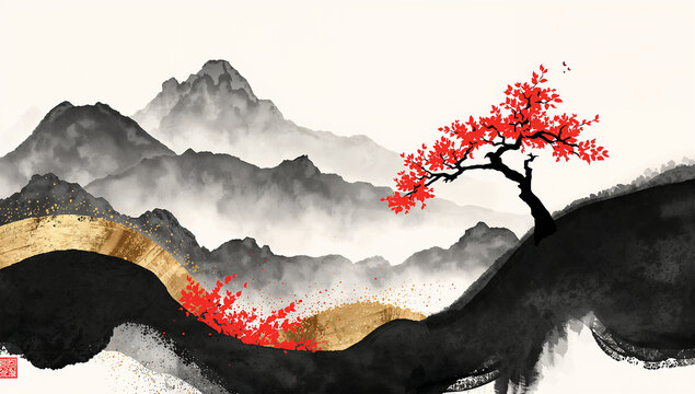 墨 墨絵 毛筆 線画」の写真素材 | 11,055件の無料イラスト画像 | Adobe
