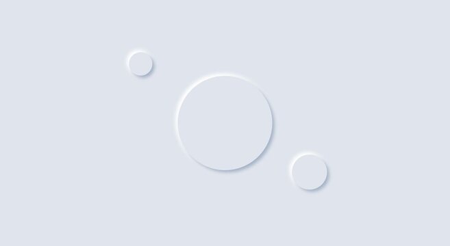Minimalist animation white neumorphism circles motion background loop
