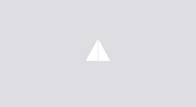 Minimalist animation white paper plane flying animation on soft grey background