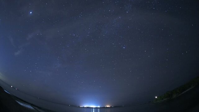 伊江島と星の動き