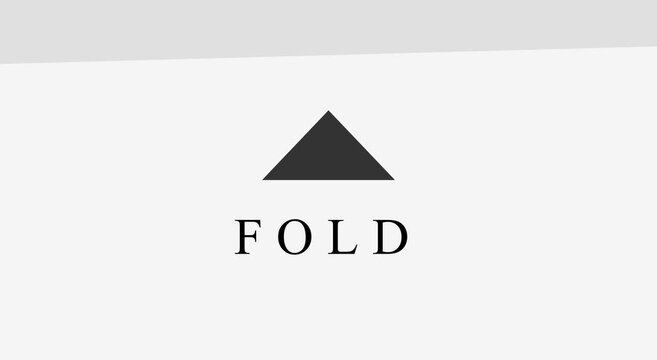 Minimalist fold typography animation with geometric triangle animation
