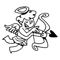 Obraz premium PNG Playful Cupid with bow on transparent background
