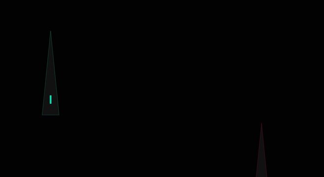 Minimalist geometric triangle motion on dark animation background