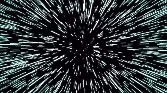 Stars space warp black anime background, hyperspace jump accelerated jump accelerated flight through stars on with alpha channel, seamless Loop 4k video