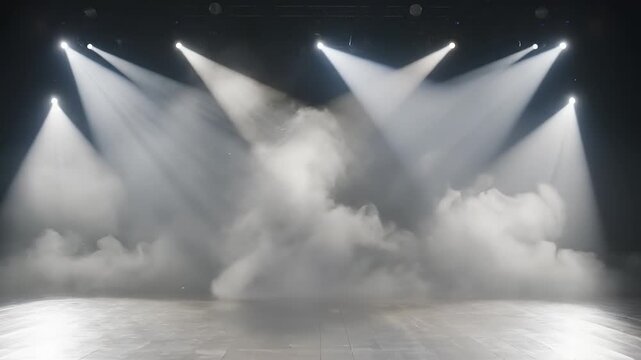 Stage Lighting Effects with Smoke and Fog.