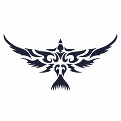 Fototapeta premium Tribal Phoenix Bird Silhouette Tattoo Vector Design
