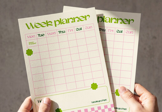 Stationery Sheets Mockup Held by Hands