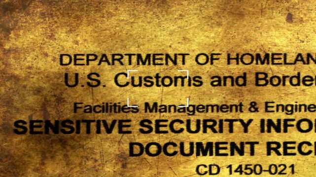 Sensitive Security Information Document Concept with Homeland Security Background
