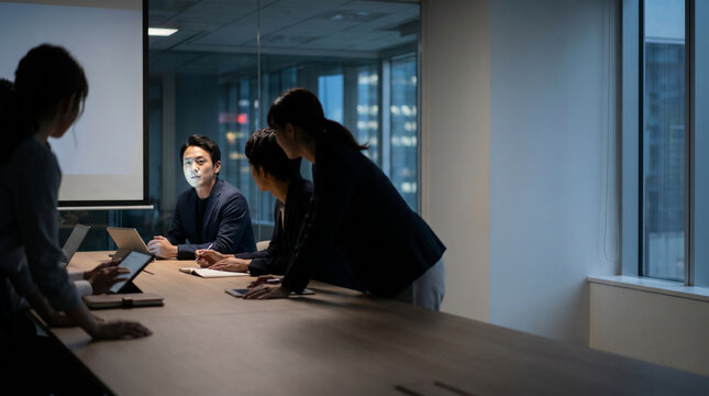 Business speaker commanding limited room attention