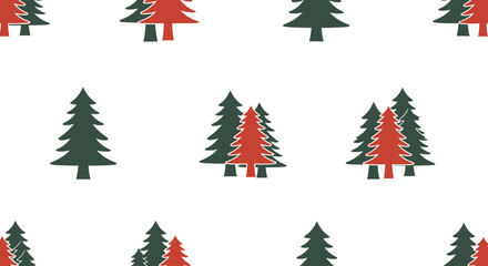 Fototapeta premium Colorful Christmas Trees Pattern Design.