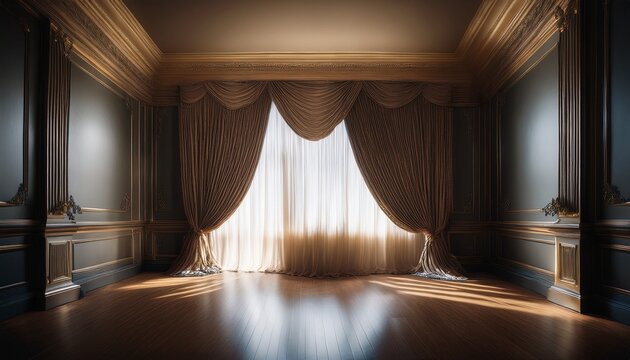 mysterious interior hidden behind a concealing curtain shrouded in shadow and intrigue the unseen space hints at secrets and untold stories within enigma unseen
