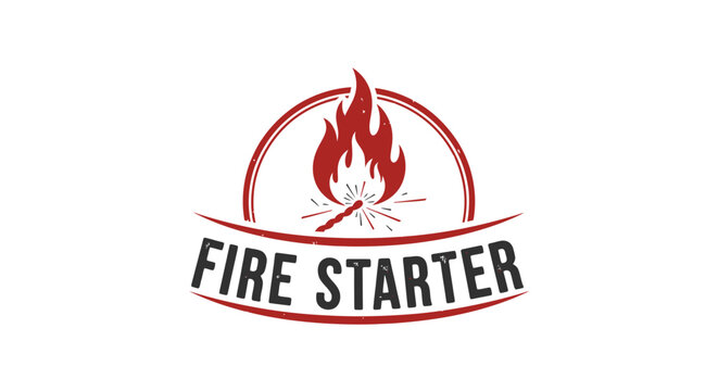 Fire Starter Logo Emblem Icon Symbol.