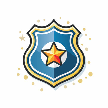 Police Badge Icon with Star