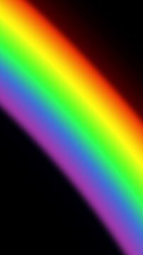 Appearance of a rainbow visual effect on a black background layer to overlay 4K. High quality 4k footage