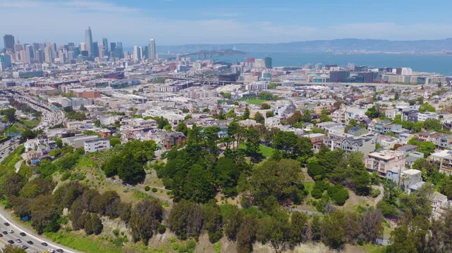 San Francisco Potrero Hill Aerial View With Skyline and Bay Bridge