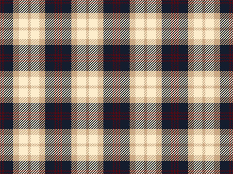Heritage tartan plaid pattern background, navy blue cream buffalo check seamless pattern for cabin decor, and upholstery